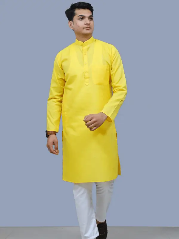 6 Men's Cotton Long Straight Kurta